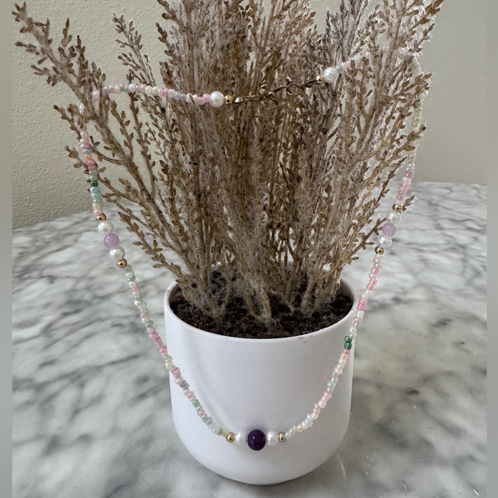 Colorful Beaded Statement Necklace Multicolor Jewelry